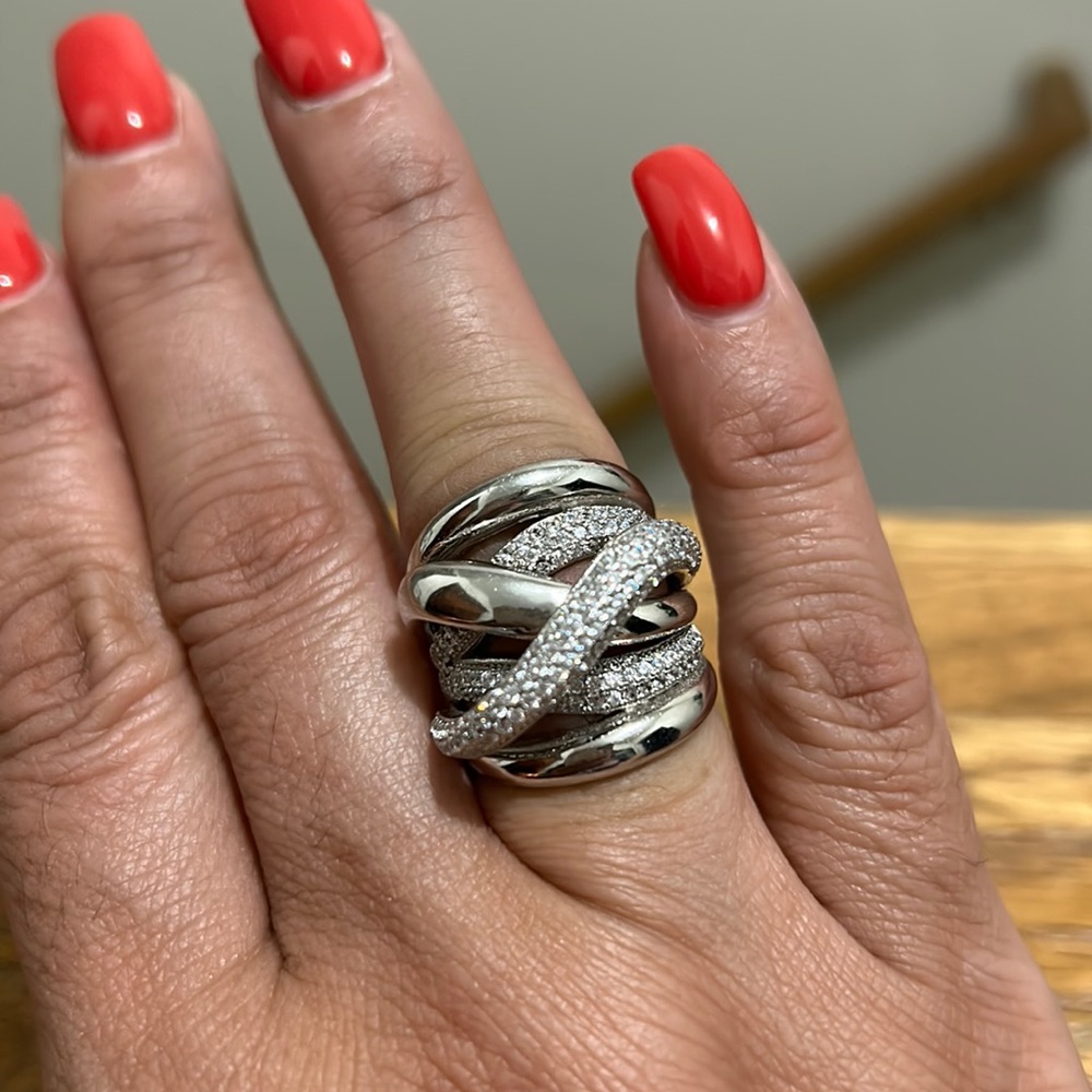 Silver and zirconia Ring 925